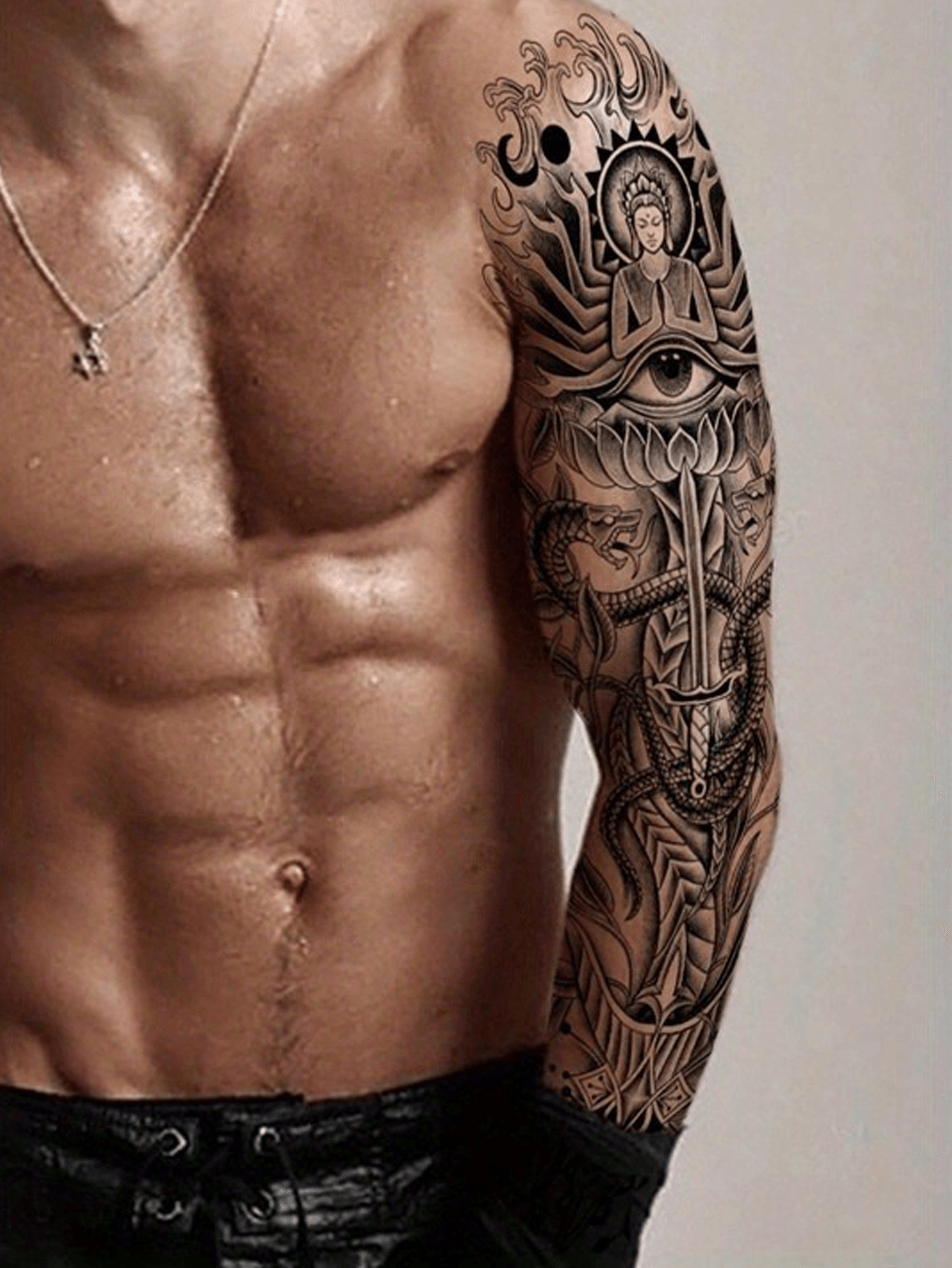 Durable, hypoallergenic waterproof full arm temporary tattoo sleeve patch